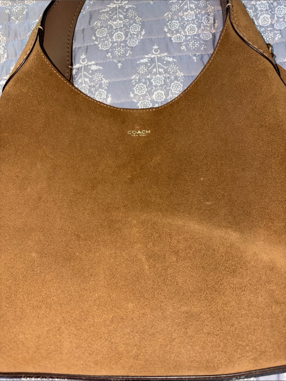 COACH Brown Suede Shoulder Hobo Bag - Picture 2 of 8